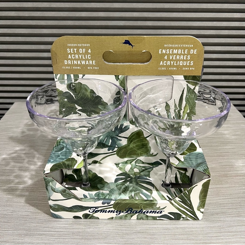 Tommy Bahama Clear Acrylic Drinkware Set